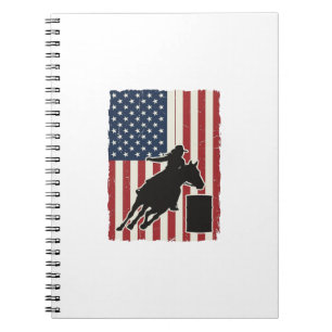 Fass-Rennen Amerikanische Flagge Vintage-Vektor-De Notizblock