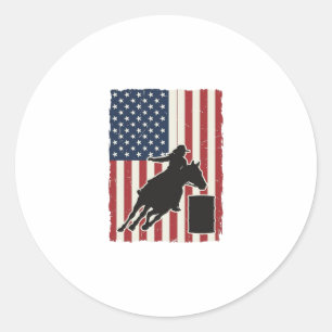 Fass-Rennen Amerikanische Flagge Vintage-Vektor-De Runder Aufkleber
