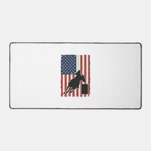 Fass-Rennen Amerikanische Flagge Vintage-Vektor-De Schreibtischunterlage