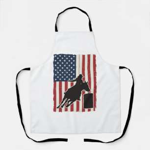 Fass-Rennen Amerikanische Flagge Vintage-Vektor-De Schürze