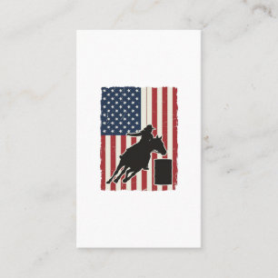 Fass-Rennen Amerikanische Flagge Vintage-Vektor-De Visitenkarte