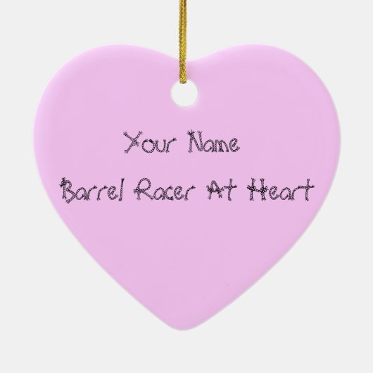 Fass-Rennläufer am Herzen Keramikornament (Hinten)