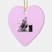 Fass-Rennläufer am Herzen Keramikornament (Links)