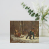 Fass-Schlitten in einem Snowy-Wald durch E. Postkarte (Stehend Vorderseite)