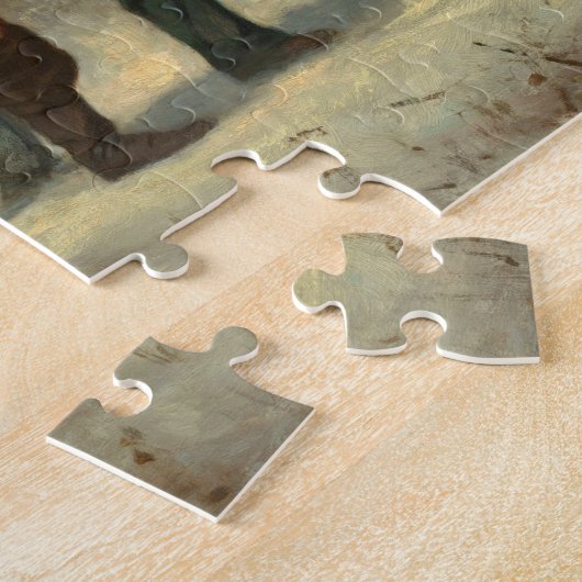 Fass-Schlitten in einem Snowy-Wald durch E. Puzzle (Seite)