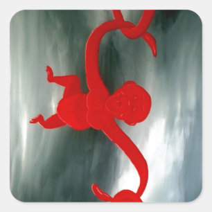 Fass voll Affe-Spaß Quadratischer Aufkleber