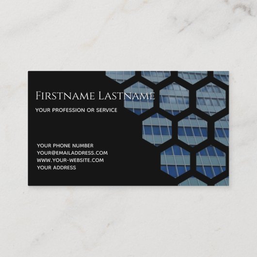 Fassade aus schwarzem Glas - Wolkenkratzer-Rechtec Visitenkarte (Rückseite)