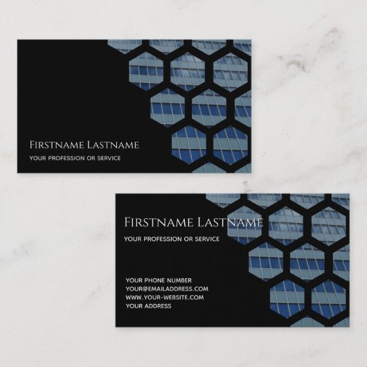 Fassade aus schwarzem Glas - Wolkenkratzer-Rechtec Visitenkarte (Vorne/Hinten)