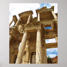 Fassade der Bibliothek von Celsus in Ephesus POSTE Poster