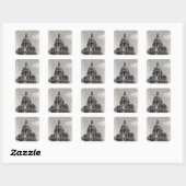 Fassade der Kirche von St. Louis Quadratischer Aufkleber (Blatt)