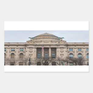 Fassade der Sehenswürdigkeit Milwaukee Rechteckiger Aufkleber