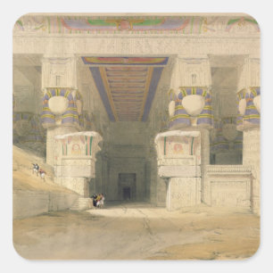 Fassade des Hathor-Tempels Quadratischer Aufkleber
