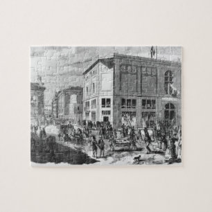 Fassade des Hotels Drouot, Paris, c.1852 (engravi Puzzle