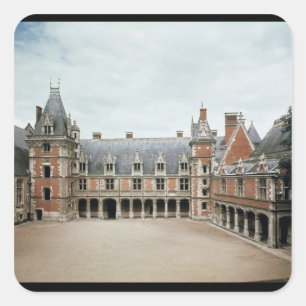 Fassade des Louis XII Flügels, 1498-1503 Quadratischer Aufkleber