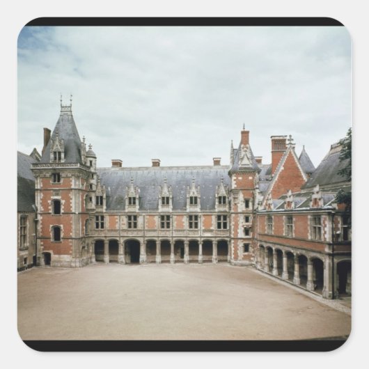 Fassade des Louis XII Flügels, 1498-1503 Quadratischer Aufkleber (Vorderseite)