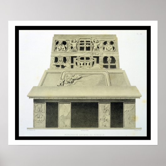 Fassade des Sonnentempels, Palenque, Platte 2 Poster (Vorne)