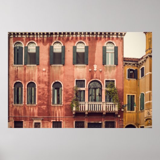 Fassade eines typischen alten Hauses in Venedig, I Poster (Vorne)