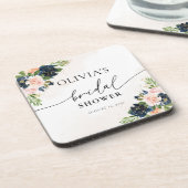 Fassade für nackte, rosa und blütenfarbene Getränk Getränkeuntersetzer (Linke Seite)