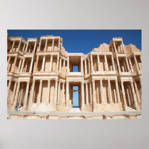 Fassade und Bühne des römischen Amphitheaters Poster