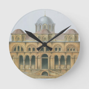 Fassade von Mefa Dzamissi, die Kirche von St. Runde Wanduhr