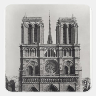 Fassade von Notre-Dame, Paris, Ende des 19. Quadratischer Aufkleber