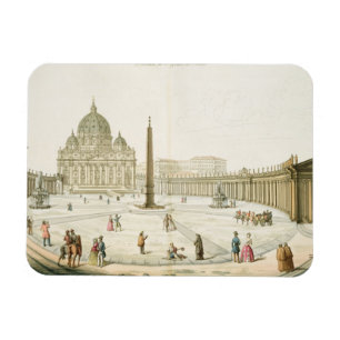 Fassade von St Peter in Rom mit dem Marktplatz in Magnet