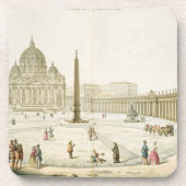 Fassade von St Peter in Rom mit dem Marktplatz in Untersetzer (Vorderseite)