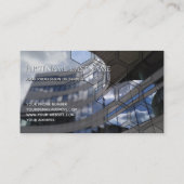 Fassadenaufhängung aus sauberem Glas, Wolkenkratze Visitenkarte (Rückseite)