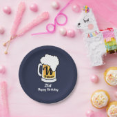 Fassbier-Tasse mit Namensmonogramm Ihr Text Pappteller (Party)