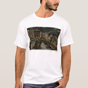 Fassbinder-Quadrat nachts New York City 1907 T-Shirt