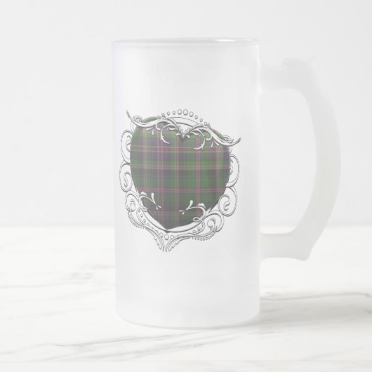 Fassbindertartan-Herz Mattglas Bierglas (Rechts)