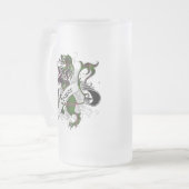 Fassbindertartan-Löwe Mattglas Bierglas (Vorderseite Links)