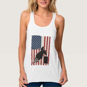 Fassrennen Amerikanische Flagge Vintage Vektor Des Tank Top