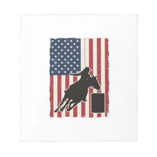 Fassrennen Amerikanische Flagge Vintage-Vektordesi Notizblock