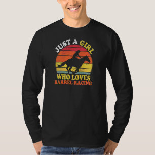Fassrennen Vintage Nur Ein Mädchen Das Fass Liebt T-Shirt