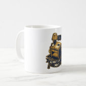 „Fast abgeschickt“ Zitat-Design mit Wiedererkennun Kaffeetasse (Vorderseite Links)