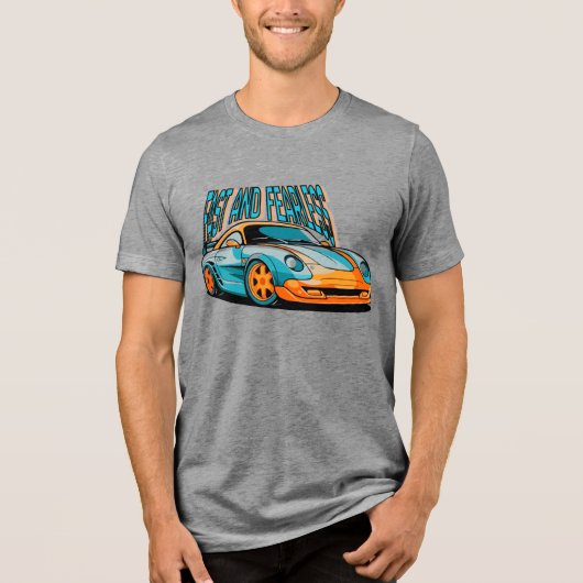 Fast and Fearless Sports Car  Tri-Blend Shirt (Vorderseite)