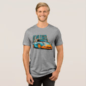 Fast and Fearless Sports Car  Tri-Blend Shirt (Vorderseite voll)