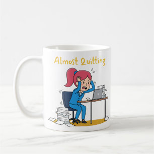 Fast Aufgeben Lustig Überarbeitet Burnout Kaffeetasse