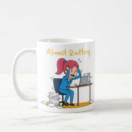 Fast Aufgeben Lustig Überarbeitet Burnout  Kaffeetasse (Links)