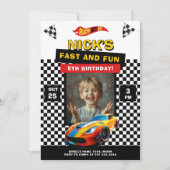 Fast Car Birthday Party Foto Einladung (Vorderseite)