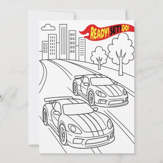 Fast Car Birthday Party Spaß Einladung (Rückseite)