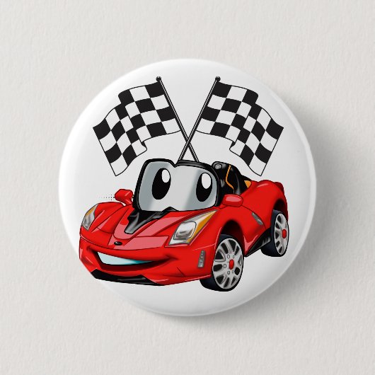 Fast car cartoon flag race - Choose back color Button (Vorderseite)