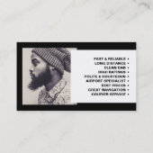 Fast Car Logo, Foto, Taxifahrer, Preisliste Visitenkarte (Rückseite)