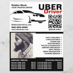 Fast Car Logo, Foto, Uber Treiber, Preisliste Flyer