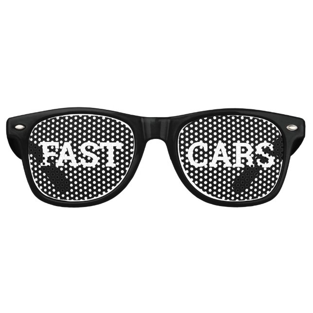 FAST CARS Retro Shades / Fun Party Sonnenbrille (Vorderseite)