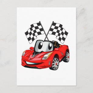 Fast cartoon flag race - Choose back color Postkarte