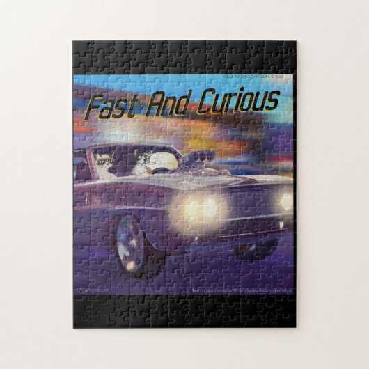 Fast Cat Comic Small Jigsaw Puzzle von Rick London (Vertikal)