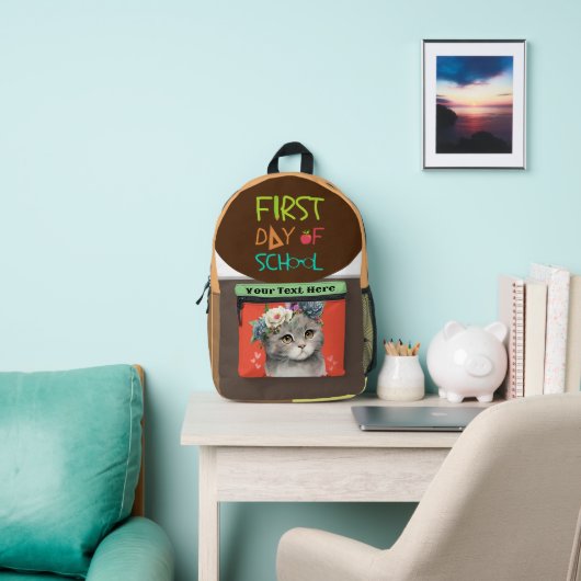 Fast day of school with love cat bedruckter rucksack (InSitu)