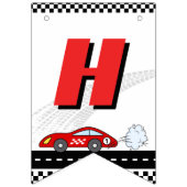 FAST ein rotes Retro-Rennwagen Thema Racing Geburt Wimpelkette (Zweite Fahne)